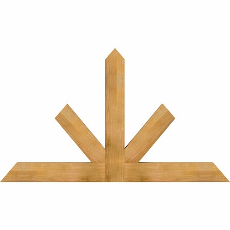 Ekena Millwork Saratoga Rough Sawn Timber Gable Bracket, Western Red Cedar, 72"W x 42"H x 4"D x 6"F, 14/12 Pitch GBW072X42X0406SAR00RWR